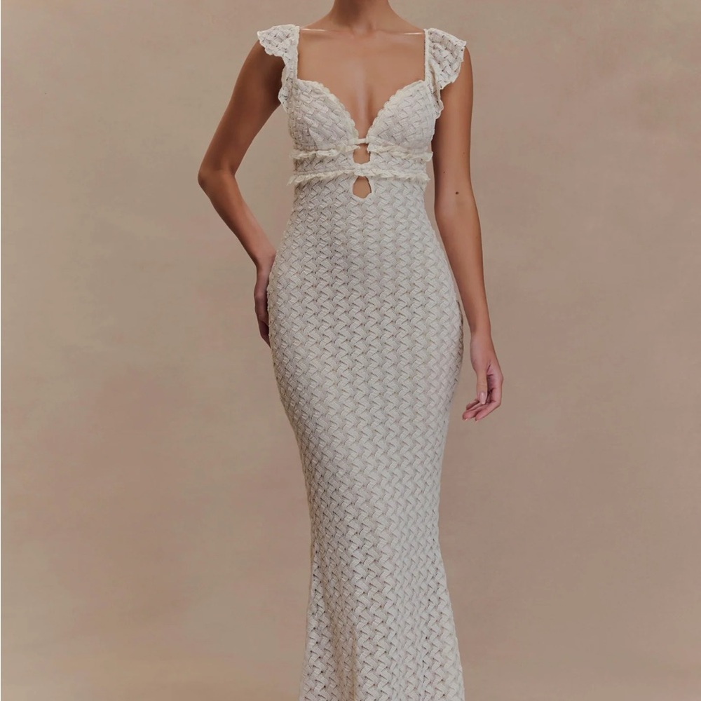 NWT Meshki Ezra Ivory Lace Maxi Dress